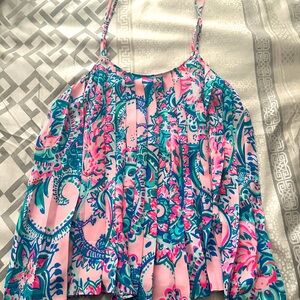 Lilly Pulitzer XXS Pink and Blue Summer/Spring Tank Top